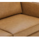 Tan Vegan Leather French Piping Gold Leg Sofa 
